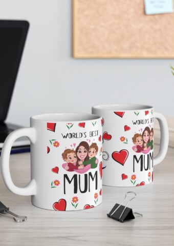 Worlds best mum mug, mother day gift for you wife, girlfriend, mum, ceramic mug with love