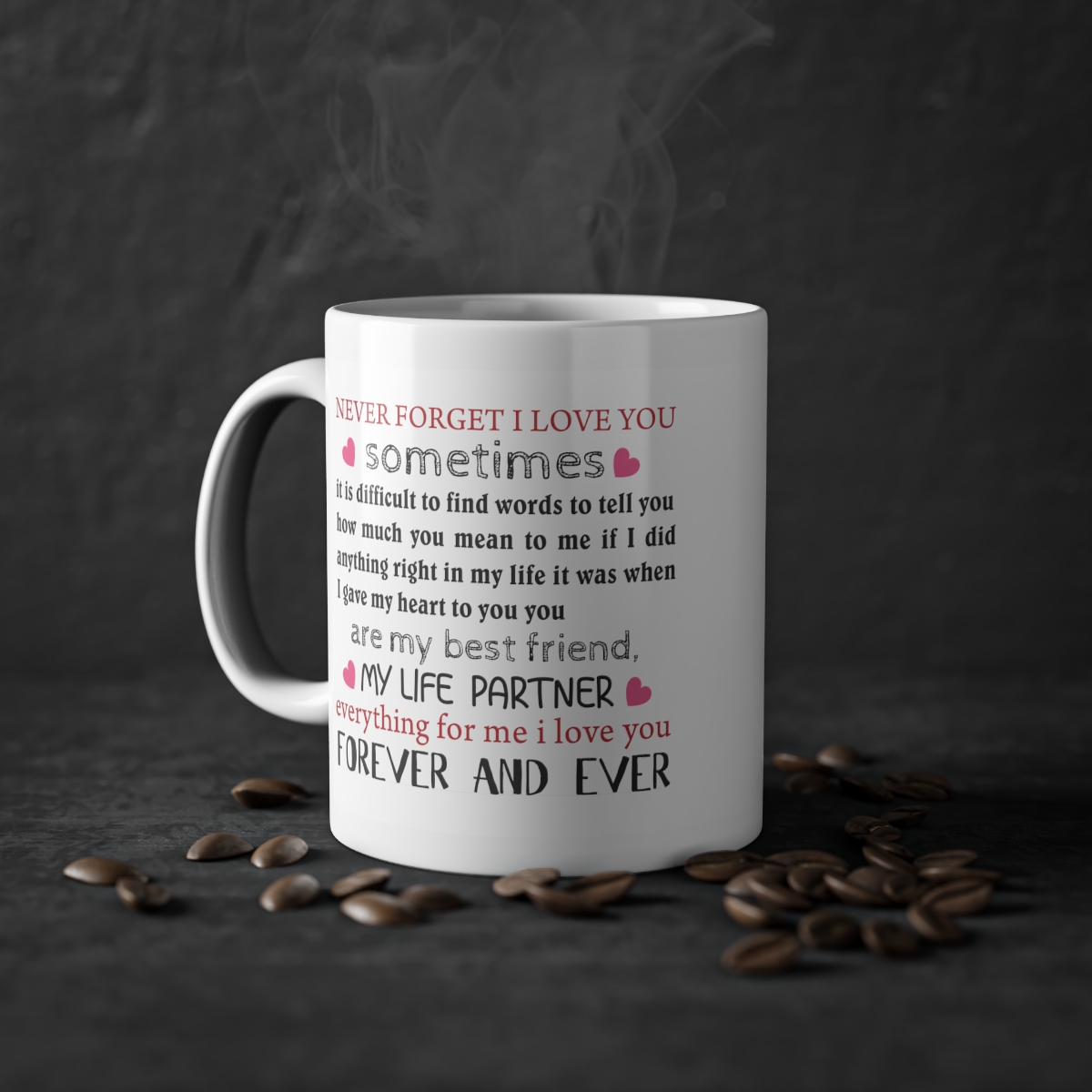 The cup of love Valentine gift mug, personalized with name 11oz